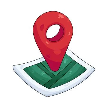 Illustration of map with a location Stockillustratie