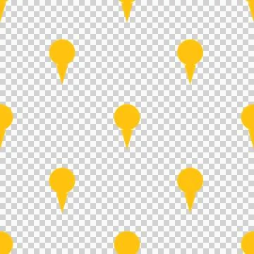 Illustration of map pointers in yellow color Illustrazione stock