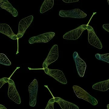 Illustration of maple seeds. Seamless vector pattern. Stock Illustration