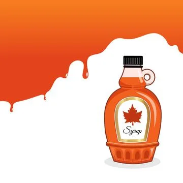 Illustration of maple syrup bottle 스톡 일러스트