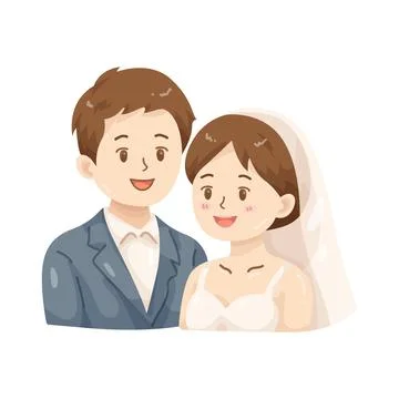 Illustration of married couple Ilustração Stock
