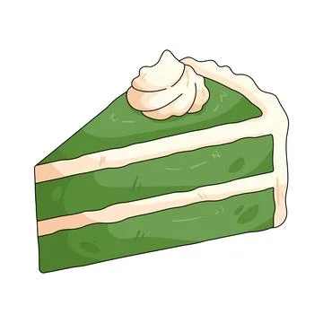 Illustration of matcha cake slice イラスト素材