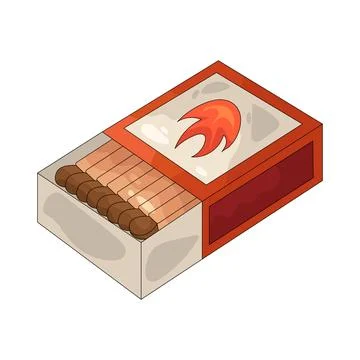 Illustration of matchstick box Stock Illustration