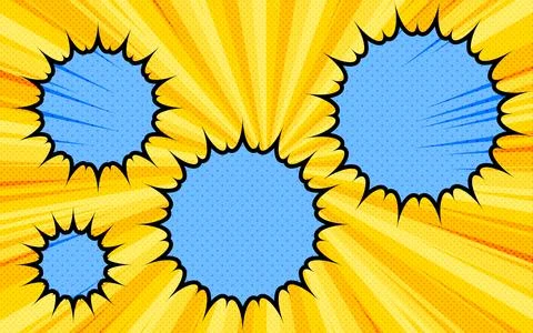 Illustration material: American comic style, pop balloons and background of dots Illustrazione stock
