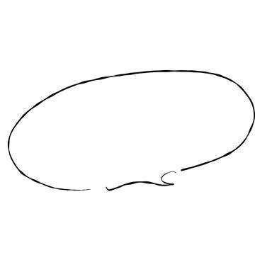 Illustration material |Simple handwritten speech bubble, black, no fill Stock Illustration