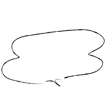 Illustration material |Simple handwritten speech bubble, black, no fill イラスト素材