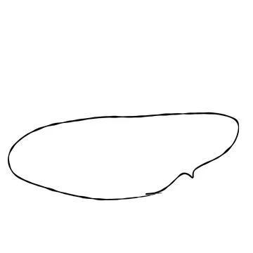 Illustration material |Simple handwritten speech bubble, black, no fill Stock Illustration