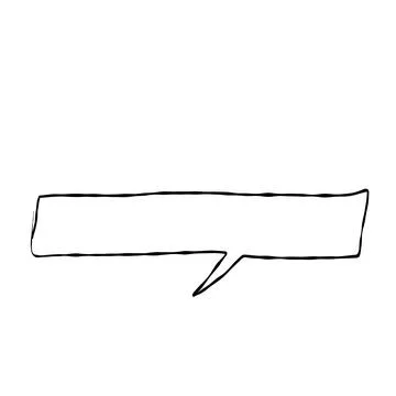 Illustration material |Simple handwritten speech bubble, black, no fill イラスト素材