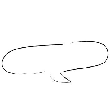 Illustration material |Simple handwritten speech bubble, black, no fill Stock Illustration