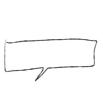 Illustration material |Simple handwritten speech bubble, black, no fill イラスト素材