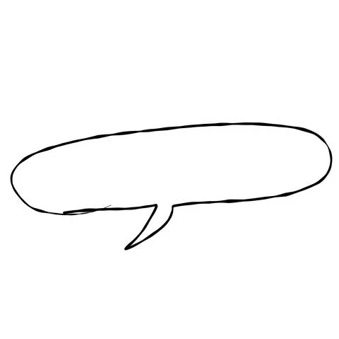 Illustration material |Simple handwritten speech bubble, black, no fill Stock Illustration
