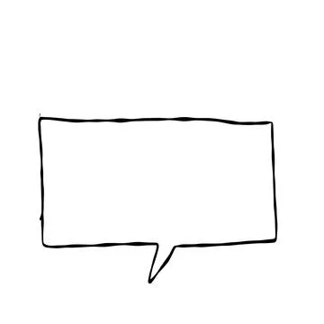 Illustration material |Simple handwritten speech bubble, black, no fill Stock Illustration