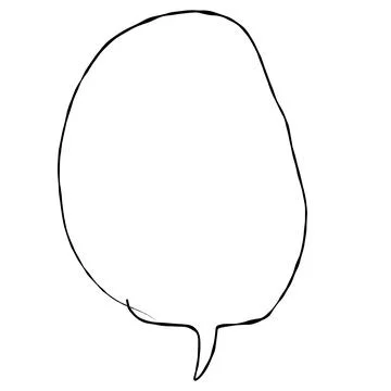 Illustration material |Simple handwritten speech bubble, black, no fill イラスト素材
