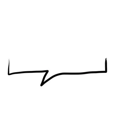 Illustration material |Simple handwritten speech bubble, black, no fill Stock Illustration