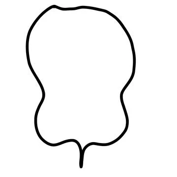 Illustration material |Simple handwritten speech bubble, black, no fill イラスト素材