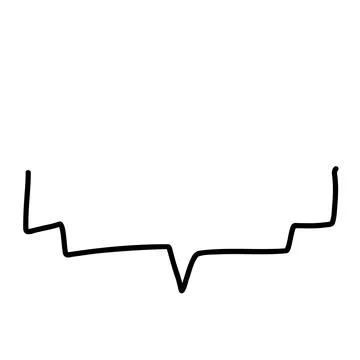 Illustration material |Simple handwritten speech bubble, black, no fill Stock Illustration