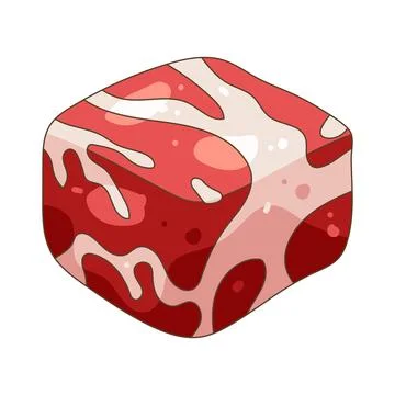 Illustration of meat cube Stock Illustration