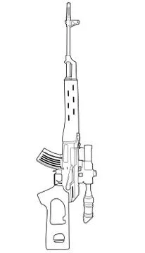 Illustration, mechanical drawing weapons Stock Illustration
