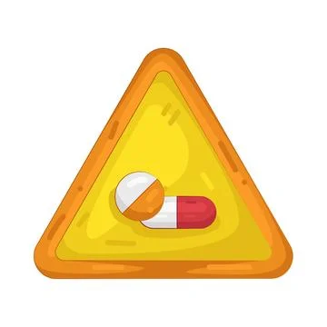Illustration of medication side effect warning Stock Illustration