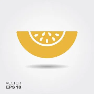 Illustration of melon flat icon with shadow Stock Illustration