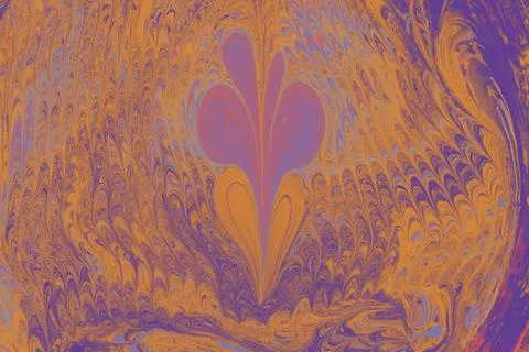 Illustration of a messy pattern with orange and purple colors splashed in a m Stock Illustration