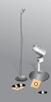 Illustration of microphone, with gray background vector-eps Stock Illustration