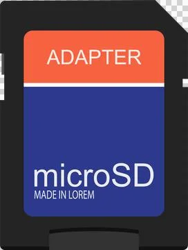 Illustration of a MicroSD card adapter. It features vibrant colors and simp.. Stock Illustration