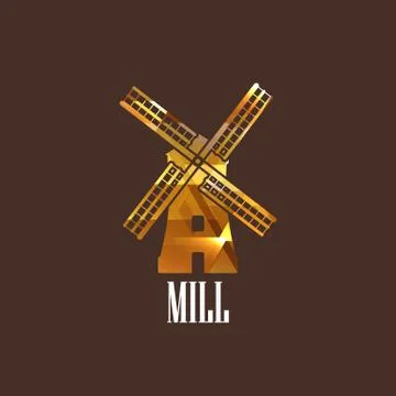 Illustration with mill icon Stock Illustration