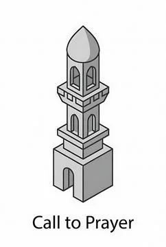 Illustration of a minaret Illustrazione stock