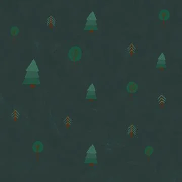 Illustration of Minimalistic Forest Pattern Illustrazione stock