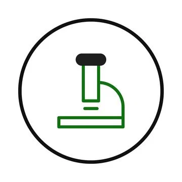 Illustration of a minimalistic microscope design symbolizing scientific res.. イラスト素材