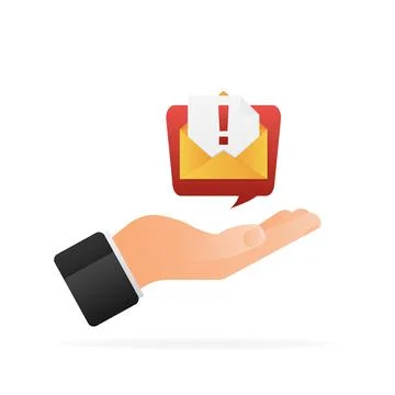 Illustration for mobile app design. Message notification icon. Alert message Stock Illustration
