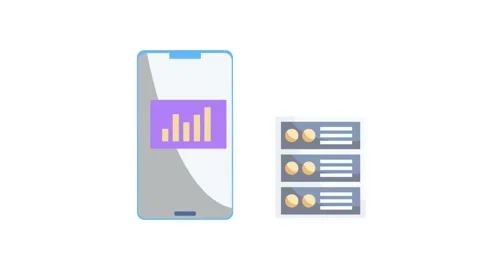 Illustration of mobile app development for Android, featuring programming t.. 動画素材 332341226