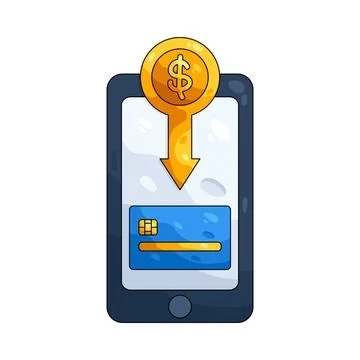 Illustration of Mobile Banking Stock Illustration