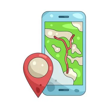 Illustration of Mobile GPS 스톡 일러스트