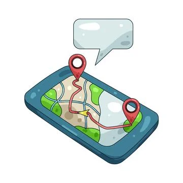 Illustration of Mobile GPS 스톡 일러스트