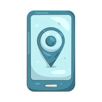 Illustration of mobile map Stock Illustration