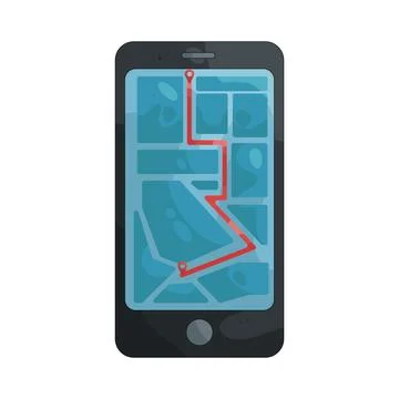 Illustration of mobile map Stock Illustration