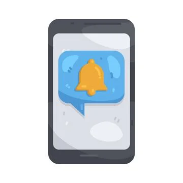 Illustration of Mobile notification Stock Illustration