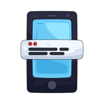 Illustration of mobile phone notification Stock Illustration