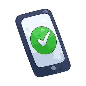 Illustration of mobile verification Illustrazione stock