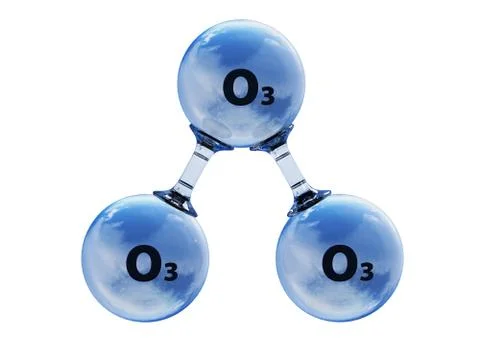 Illustration of model  ozone molecule Stock Illustration