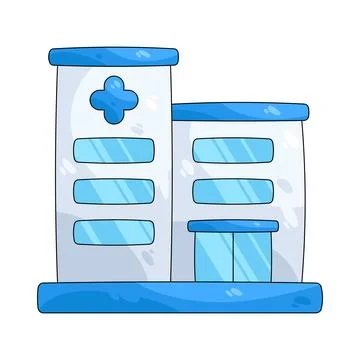 Illustration of modern hospital building Stock Illustration