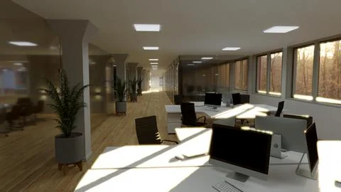 Illustration of a modern office Stock Illustration
