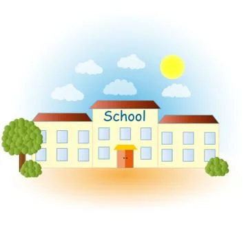 Illustration of a modern school Ilustración de archivo