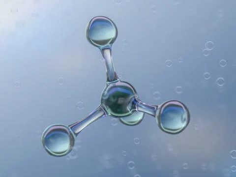 Illustration of molecule model. 3D Stock Illustration