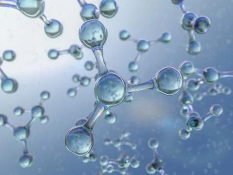 Illustration of molecule model. 3D Stock Illustration