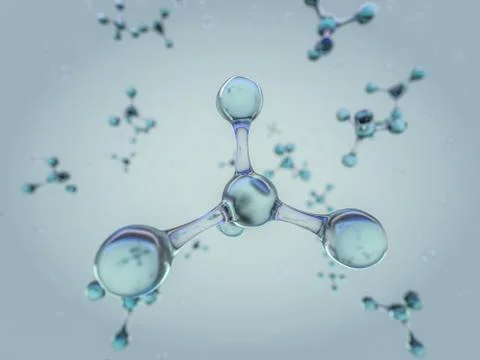 Illustration of molecule model. 3D Stock Illustration
