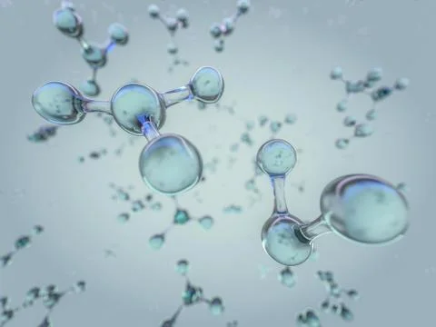 Illustration of molecule model. 3D Stock Illustration