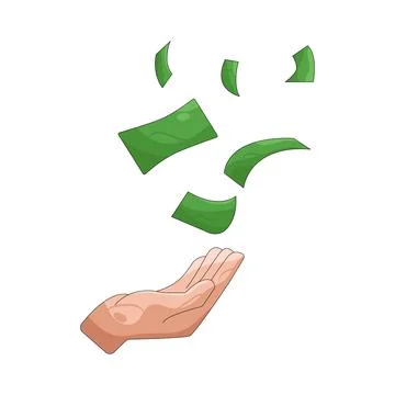 Illustration of Money falling Stock Illustration